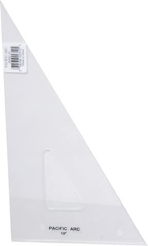 Pacific Arc Drafting Triangle, 10-inch, 30/60/90 Degrees, Clear Acrylic