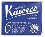 Kaweco Classic Sport Fine Nib Fountain Pen + Pack of 6 Blue Ink Cartridges Set (Black)