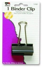Charles Leonard Binder Clips, Medium, Black/Silver, 3-Pack (50500)