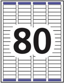 Avery (8167) Easy Peel Return Address Labels for Inkjet Printers, ½" x 1¾", White, 25 Sheets, 2000 Labels