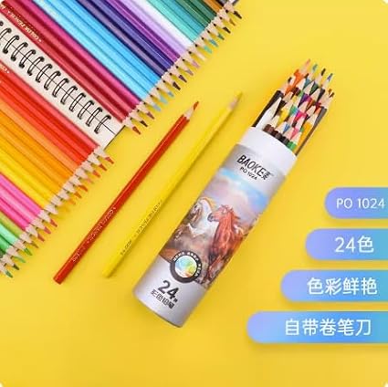 BaoKe Colored Pencils, Soft Core, 24 Count, Pack of 1, Multicolor