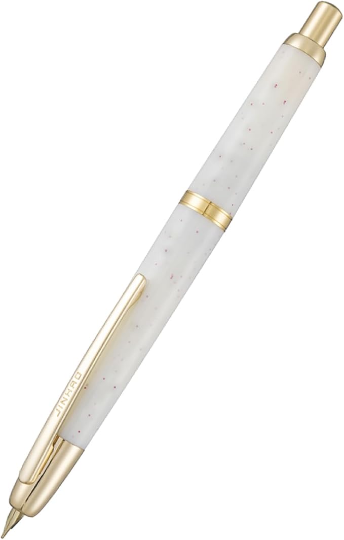 JINHAO 20 Press Fountain Pen Retractable EF Nib Plastic With Clip Writing Ink Converter winter Snow red gold clip