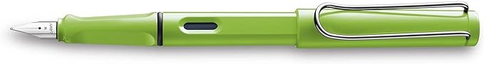 Lamy Safari Fountain Pen (M) Green & 5 Black Ink Cartridges