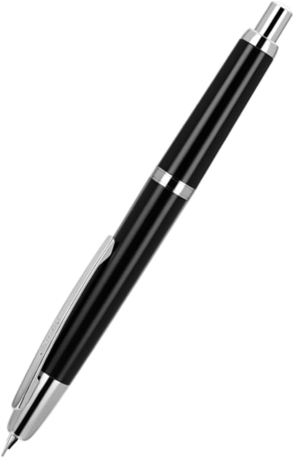 Jinhao 20 Press Retractable Fountain Pen Extra Fine Nib with Converter Resin Writing Gift Pen, Vivid Black