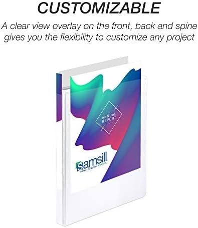 Samsill 24 Pack Durable 0.5 Inch 3 Ring Binders, Round Ring, Clear View Cover for Presentations, White