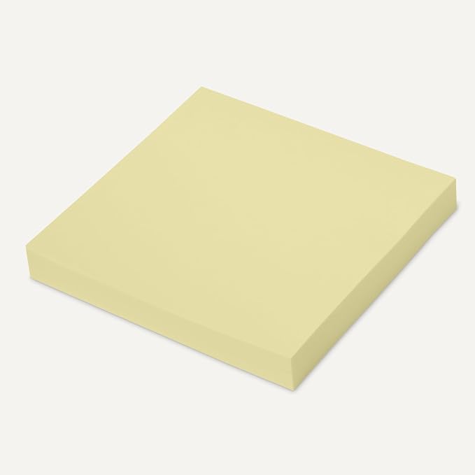 Amazon Basics Square Sticky Notes, Self-Stick Pads, 3 x 3 inches, Yellow, 36-Pack, 100 Sheets per Pad