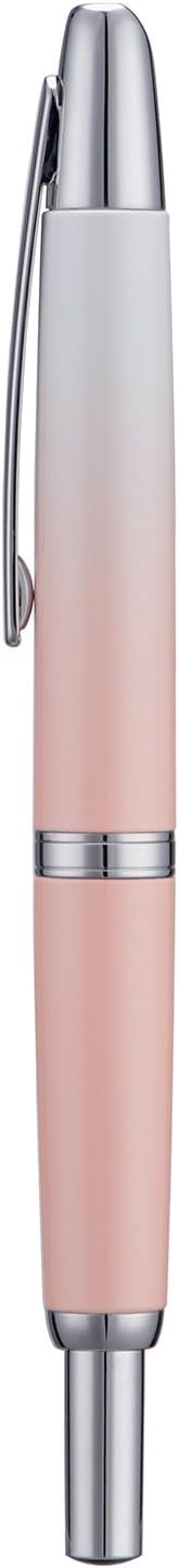 Jinhao 10 Press Fountain Pen with Box, Gradient Peach Pink Retractable Extra Fine Nib with Ink Converter Set (Silver Clip)