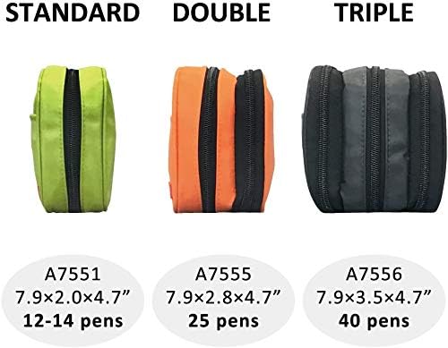 LIHIT LAB Large Capacity Triple Zipper Pencil Case For School Office College, Big Capacity 8 Compartments Pencil Bag Holder Adults Teen Boys Girls, Travel Cosmetics Storage, Navy Camo (A7556-132)