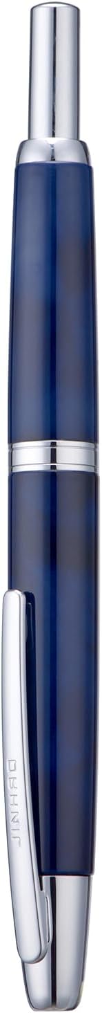 Jinhao 10 Press Fountain Pen with Box, Glacier Blue Retractable Medium Nib with Ink Converter Set (Silver Clip)