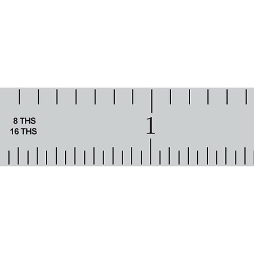 PEC Tools Steel Rule, 12 Inch, Flexible, 4R (1/8",1/16",1/32",1/64") Satin Chrome Finish, Made in USA