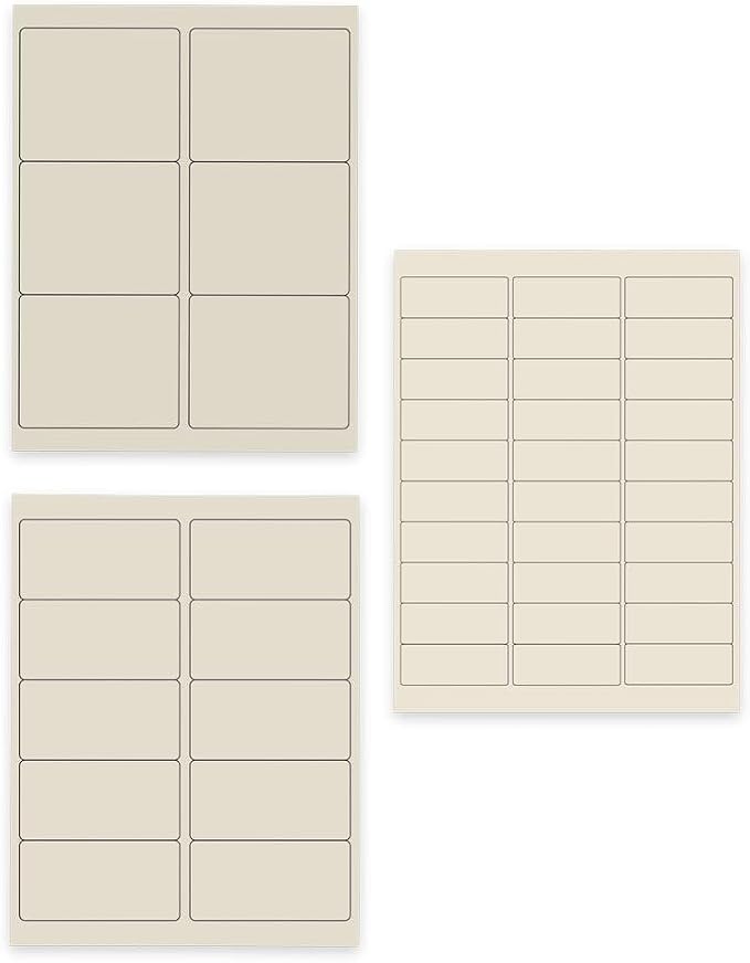 JAM PAPER Shipping & Mailing Address Labels - Multi Size Assortment - Ivory - 360/Pack