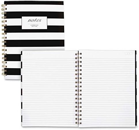 Cambridge Business Notebook, Hardcover, 80 Sheets, 9-1/2 x 7", Fashion, Black/White Stripe (59012)