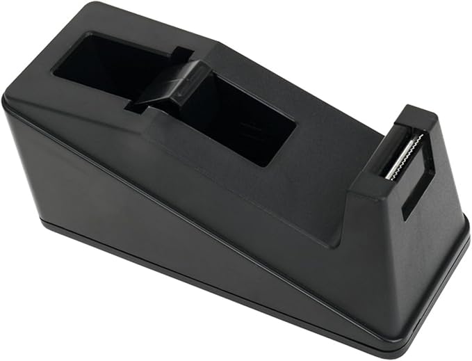 AIMI Black Desktop Tape Dispenser Non-Skid Base Weighted Tape Roll Dispenser Perfect for Office Home School Work