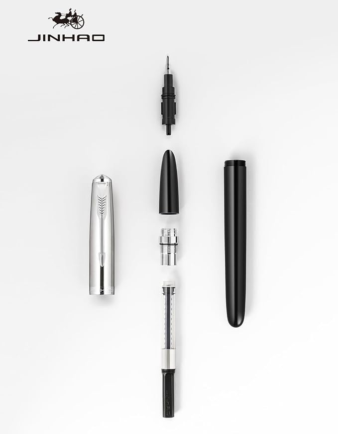3 Pieces Jinhao 86 Fountain Pen Extra Fine Nib with Ink Converter Office Writing Supplies (86 Set 1)