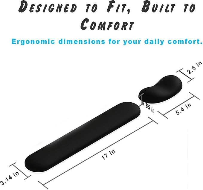 Ergonomic Wrist Rest Set for Keyboard and Mouse | Cooling Gel & Slow-Rebound Memory Foam Palm Support Pad | Luxe Leather, Minimalist, Non-Slip PU Base for Office, Laptop & Gaming (01Pink)