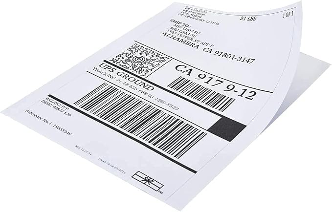 LabelMore 8.5 x 11 Full Sheet Sticker Label for Laser & Inkjet Printers, 4000 mailing Shipping Labels, White