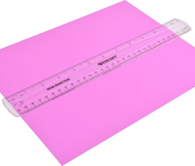 Westcott Shatterproof Ruler, Design with Easy-to-Read Markings, Back-to-Classroom, 12-Inch