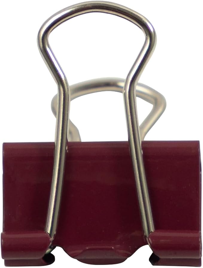 JAM PAPER Colorful Binder Clips - Extra Small - 3/5 Inch (15 mm) - Burgundy Binderclips - 30/Pack