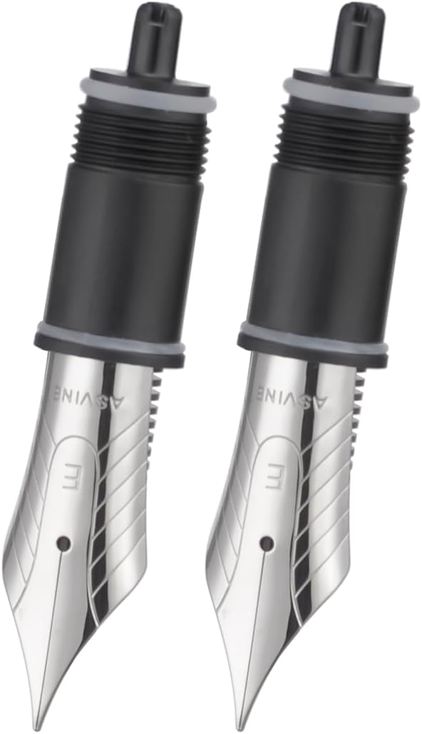 Set of 2 Number 8 Fountain Pen Replacement Extra Fine Nibs - Compatible with C2000, V800 and C80- Silver