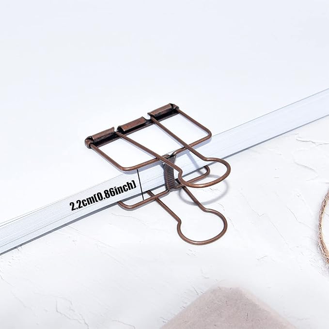 Extra Large Binder Clips 2 Inch, Big Paper Clamps Copper for Office School Supplies (15Pcs)