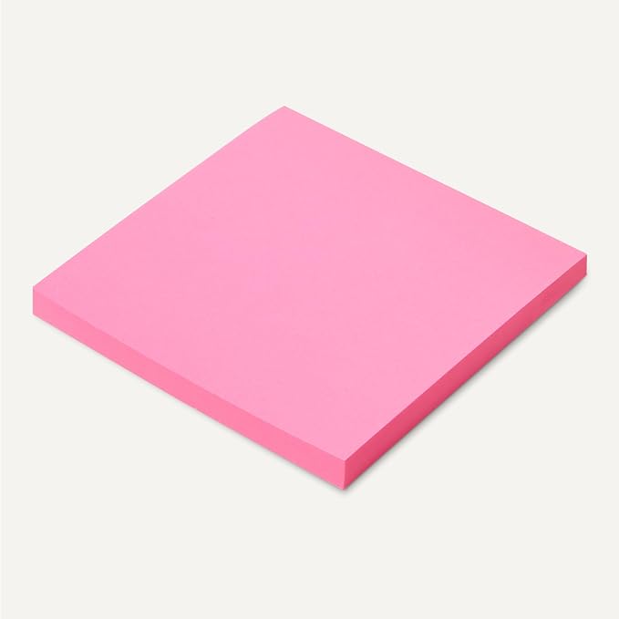 Amazon Basics Square Sticky Notes, Self-Stick Pads, 3 x 3 inches, Assorted Colors, 24-Pack