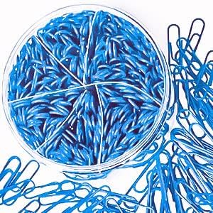 Kempshott 450 Blue Color Paper Clips Assorted Sizes Small, Medium and Large Paper Clips for Paperwork Ideal for Home, School and Office Use (Assorted, Blue)