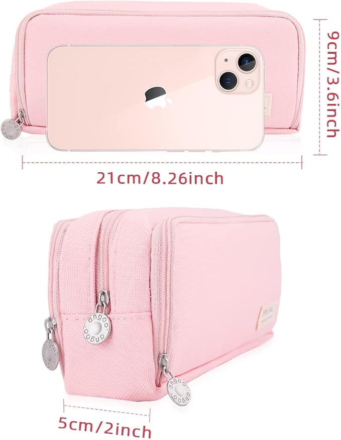 iSuperb Large Pencil Case 3 Compartments Pencil Pouch Big Capacity Pencil Bag for Kids Teen Girls Boys Student School Supplies Oxford Organizer Pen Bag Cosmetic Makeup Pouch