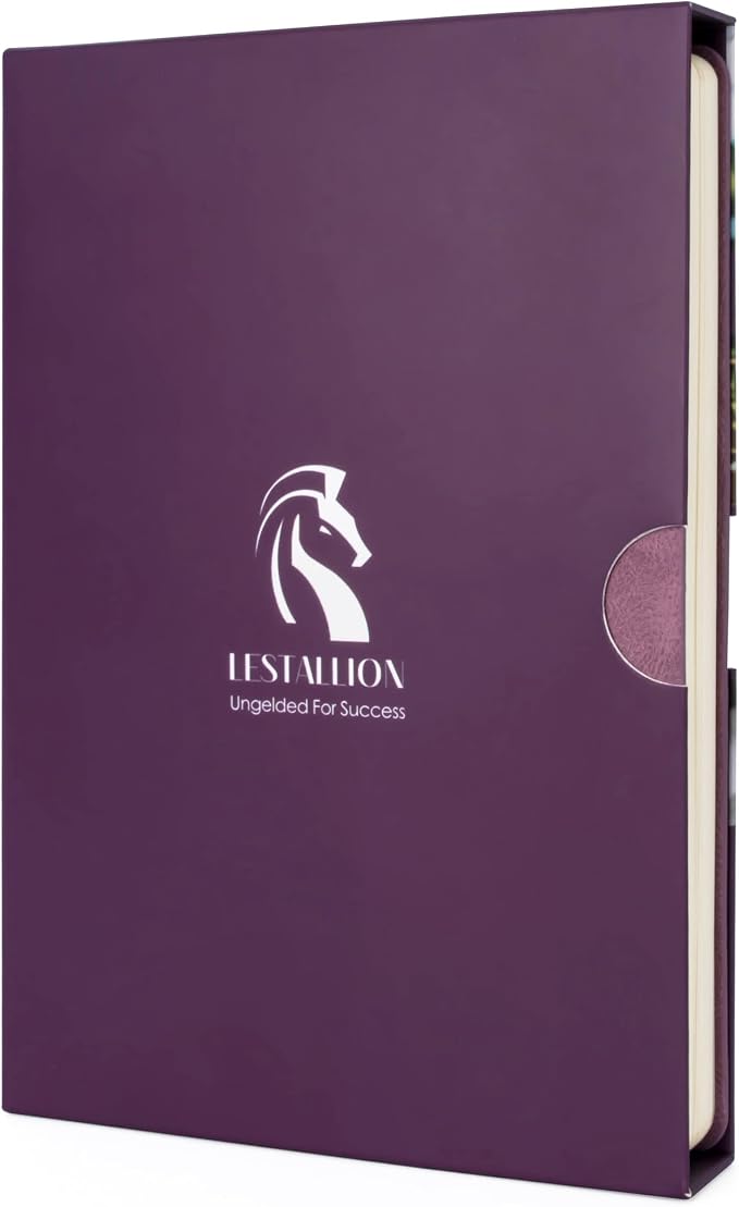 LeStallion Purple Journal To Write In For Women/Men - A5 Purple Faux Leather Notebook - Numbered 120gsm Thick Paper Writing Journal - 200 Pages Wide Ruled Light Purple Soft Cover Note Book