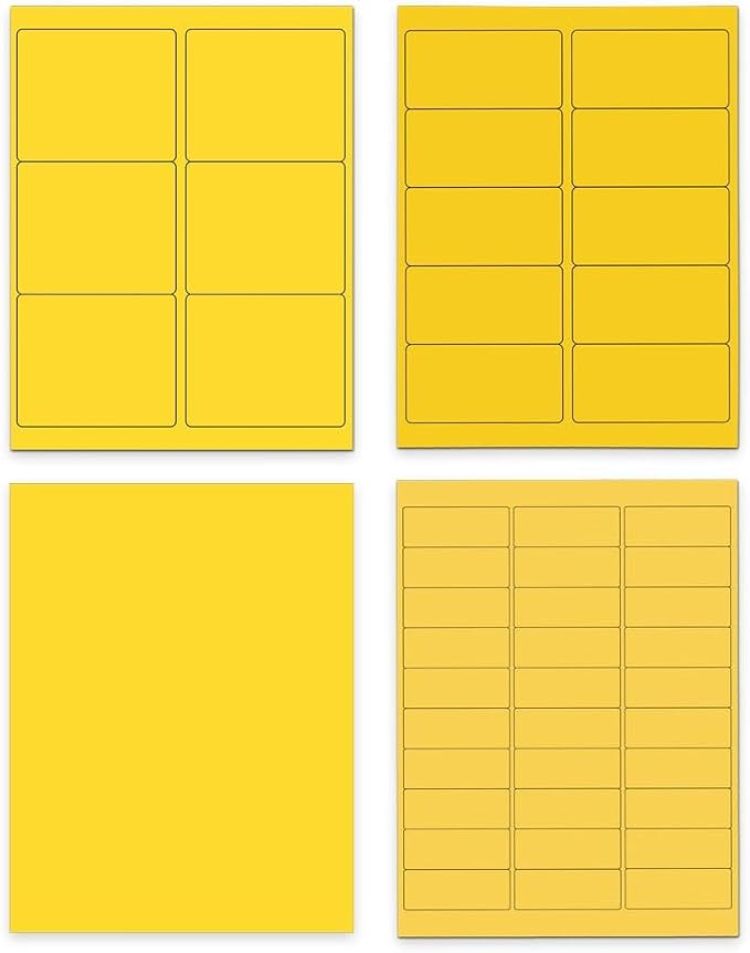 JAM PAPER Shipping & Mailing Address Labels - Multi Size Assortment - Yellow - 370/Pack
