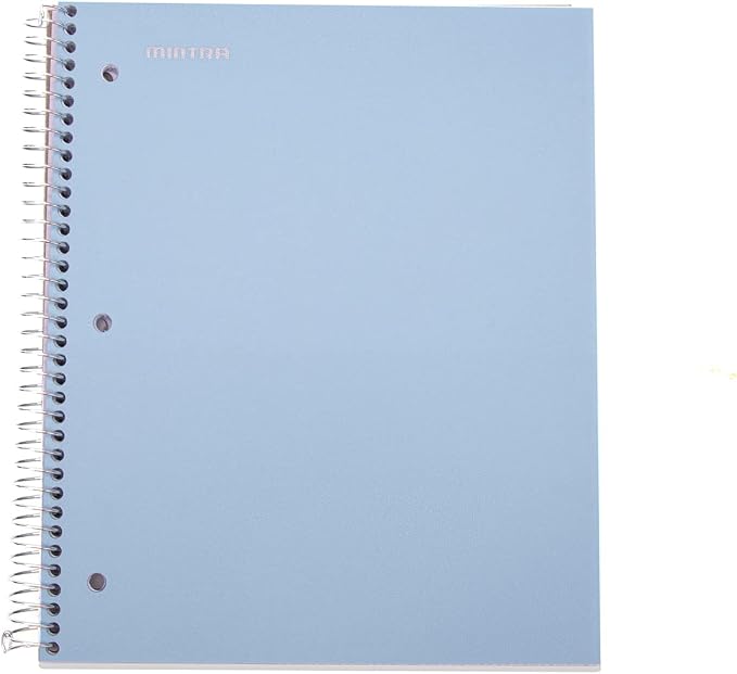 Mintra Office Durable Spiral Notebook - 2 Subject (College Ruled 3pk, Arctic Ice, Sun Yellow, Spring Pink)