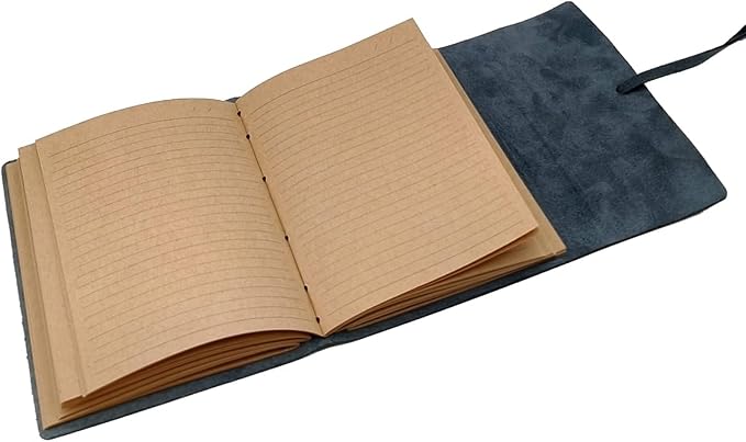 CooLeathor Blue Notebook Journal - Best Genuine Leather Journaling for write A5 Size Diary 6.2x8.5 Inch,Notepad For Man,Women,Vintage,Gifts,Work,Study,Personal,Dark Blue