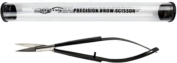 Joey Healy Precision Brow Scissor, Precision Brow Shaping Scissors, Ergonomic Spring Grip, Stainless Steel and Ultra-Maneuvering Eyebrow Trimmers