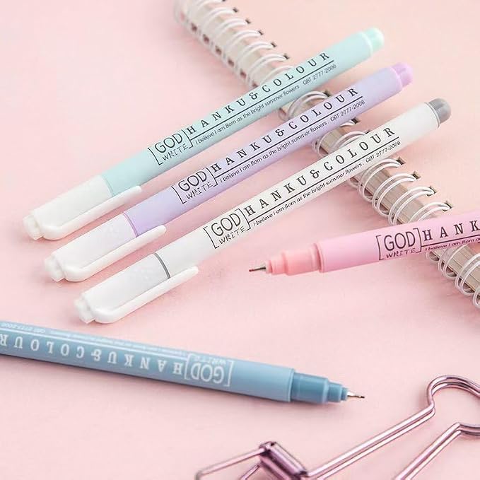 HANKU Colored Fineliner Pens, 0.38mm Fine Tip Pens, 8 Colors Fine Point Pen, Bible Journaling Planner Micro Pen Set for Writing, Drawing, Note Taking, Bullet Journaling
