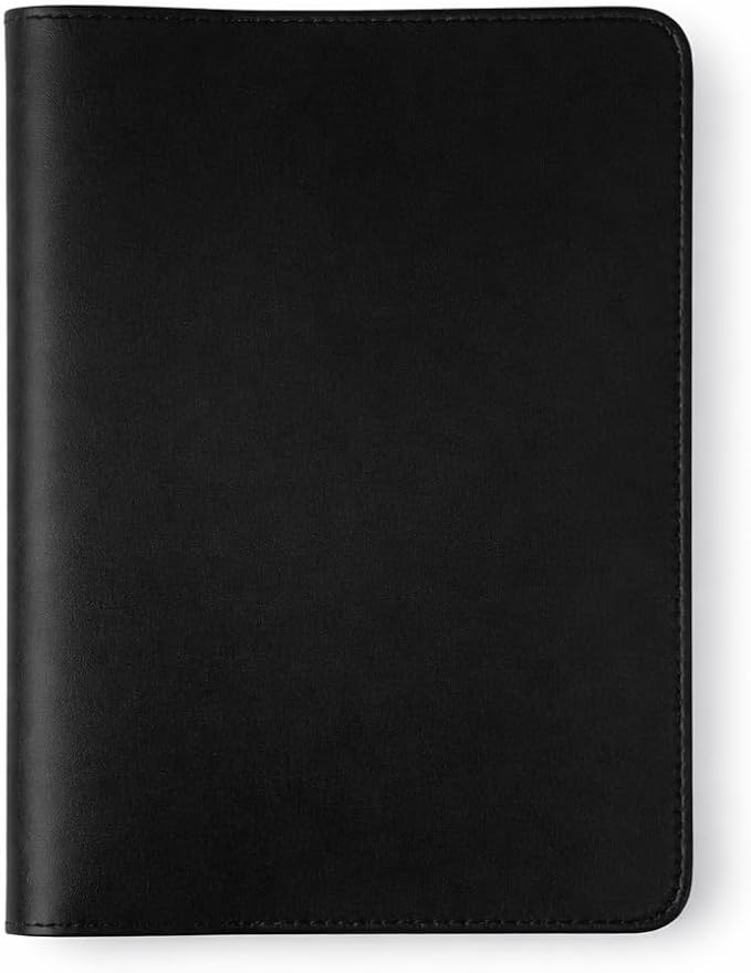 Premium Leather Journal Cover A5 – Handmade Refillable Notebook Cover Sleeve with Pen Holder for Writing, Travel & Business Use 5.75 x 8.25 (Black)