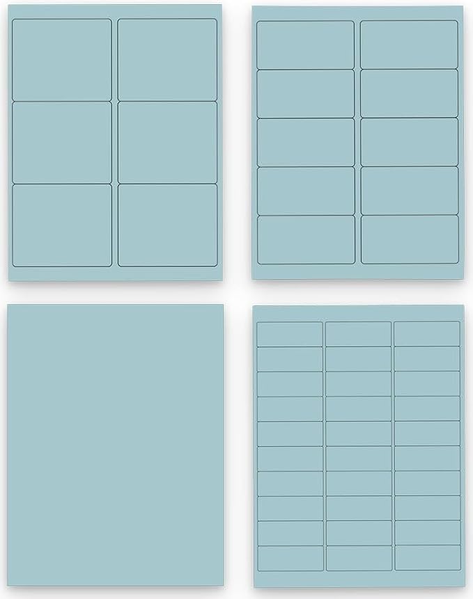 JAM PAPER Shipping & Mailing Address Labels - Multi Size Assortment - Baby Blue - 370/Pack
