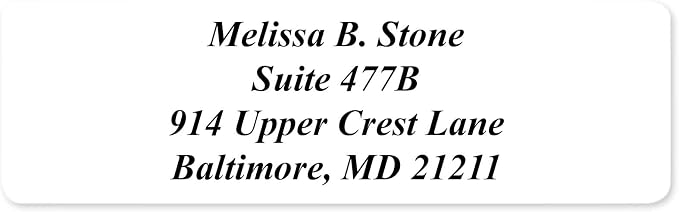 White Personalized Return Address Labels with Elegant Dispenser - Roll of 500 Custom Stickers
