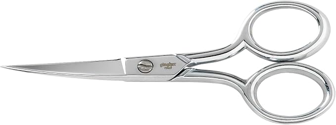 Gingher 4" Curved Embroidery & Applique Scissors for Crafting & Sewing