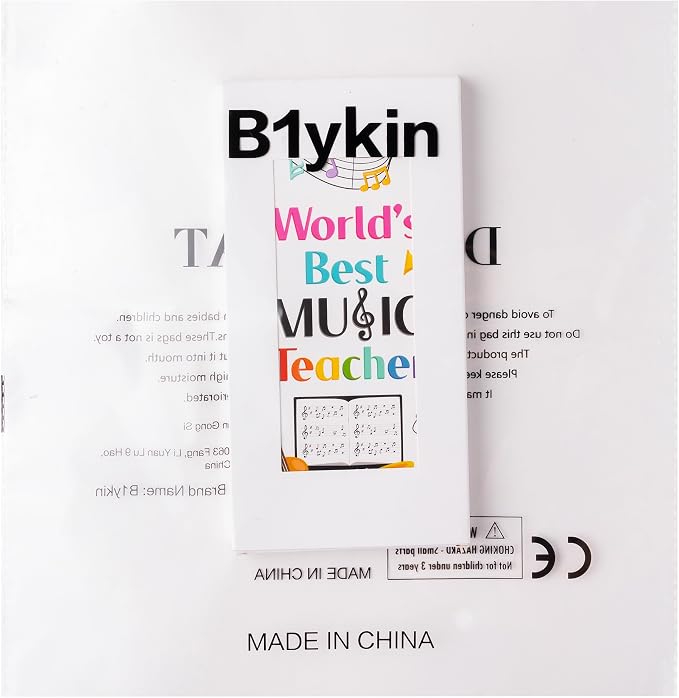 B1ykin Sticky Notes Set - 550 Sheets Memo Writing Pad Music Teacher Design | Self-Stick Notes Pages, Teacher Appreciation Gift, School Office Supplies, World’s Best Music Teacher Design