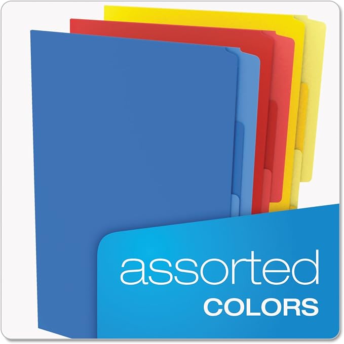 Pendaflex Divide It Up File Folders, Letter Size, Assorted Colors, 12/Pack (10773)