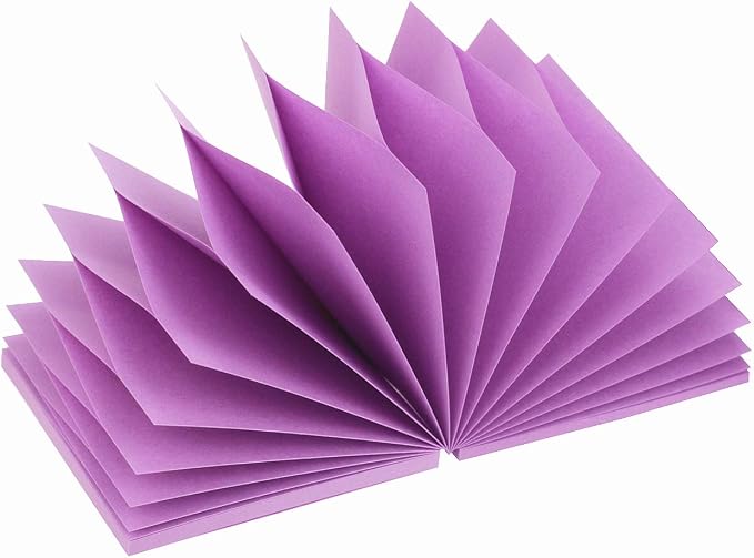 Early Buy Pop Up Sticky Notes, 3x3 in, 6 Pads, 100 Sheets/Pad(Purple) | Refillable design, Repositionable adhesive, Ideal for reminders and office organization