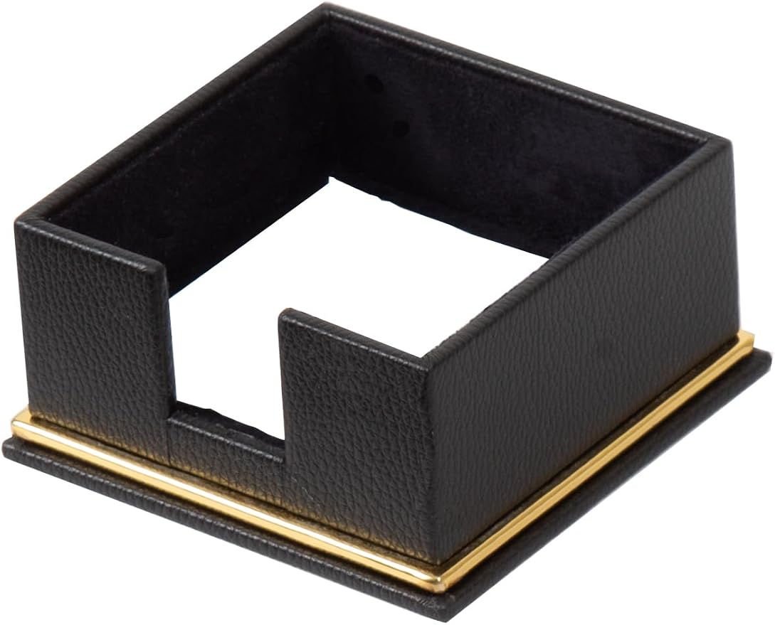 Cloud Luxury Leather Desk Set – 10 Piece Executive Desk Organizer with Desk Pad, Double Document Tray, Pen Holder, Memo Holder, Business Card Holder & Phone Stand – Gold Office Accessories (Black)