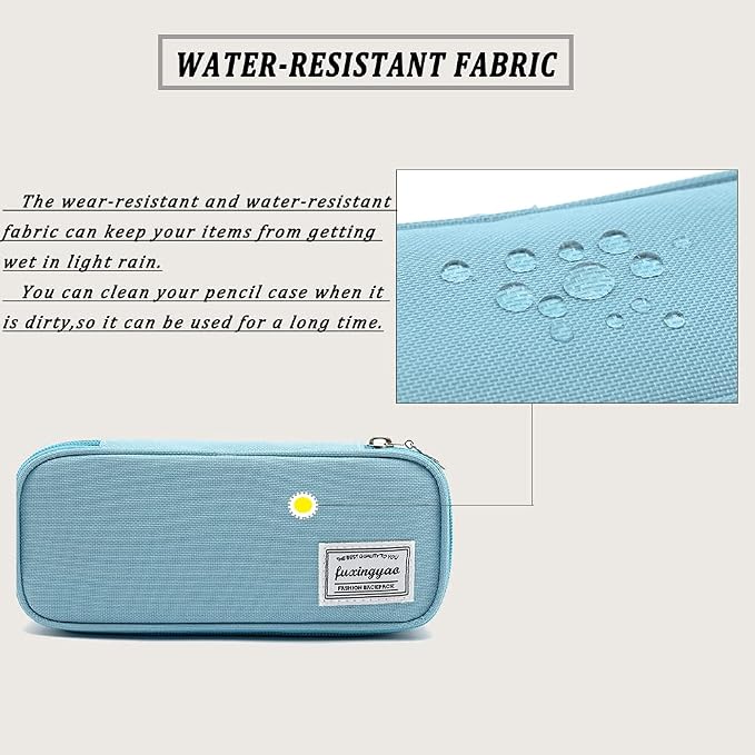 FUXINGYAO Pencil Case, Multi- Slot Pencil Pouch, Portable Pencil Bag, Pen Case for& Office(Blue)