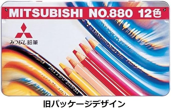 Mitsubishi Pencil K88012CP Colored Pencils, 880, 12 Colors