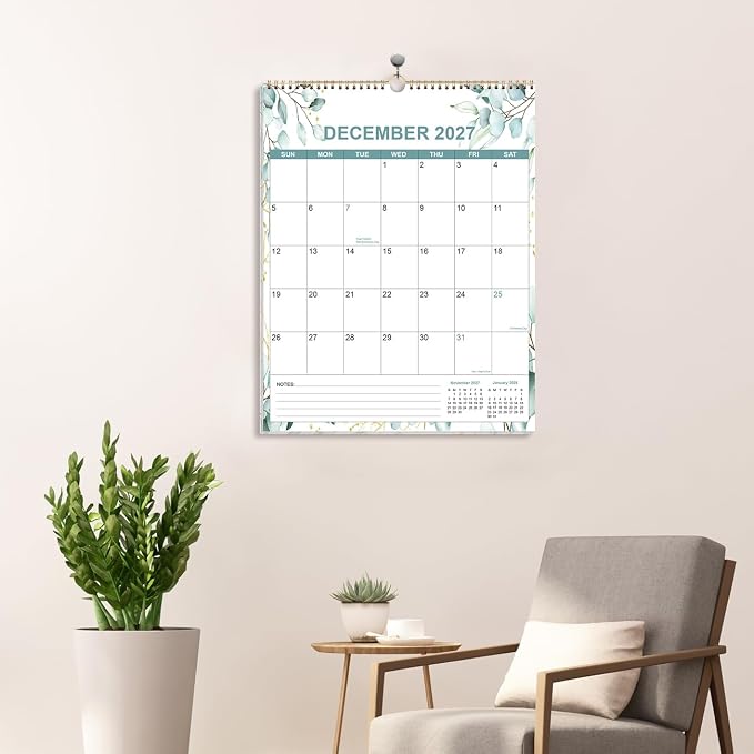 2026-2027 Calendar - Calendar 2026-2027 from July 2026 - December 2027, 18 Months Calendar/Planner with Thick Paper, 12" x 14.5", Vertical, Leaf