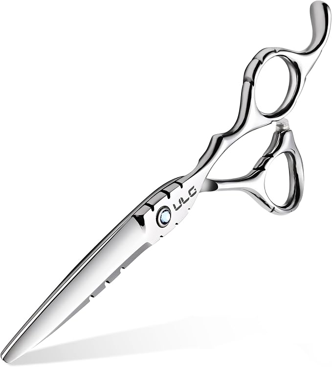 Hair Cutting Scissors, ULG Professional Hair Scissors 6.5” Shark Series Right-Hand Razor Edge Barber Shears Salon Hair Cutting Shears Made of Japanese Stainless Steel, Hand Sharpened Silver