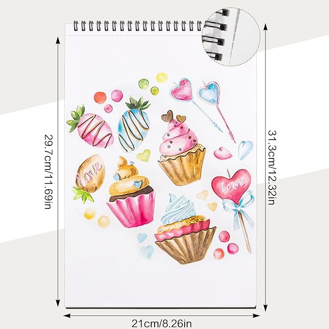 A4 Marker Paper Pad 40 Sheets, 8.3×11.7 Inch Bleedproof Art Sketch Pad, 73lb/120gsm Drawing Paper Spiral Sketch Book, Painting Coloring Alcohol Marker Paper for Beginners, Artists, Gift | 120gsm Acid-Free Bleed Resistant Paper, Lays Flat, Tear-Off Page...