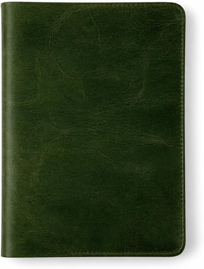 Premium Leather Journal Cover A5 – Handmade Refillable Notebook Cover Sleeve with Pen Holder for Writing, Travel & Business Use 5.75 x 8.25 (Green)