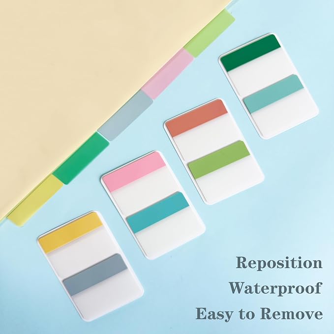 ELII 500 PCS Tabs 2 Inch Book Tabs Sticky Index Tabs,File Tabs | Self Adhesive,Page Markers,Index Labels for Pages,Safety Material, Smooth Writing,Transparent,Waterproof,Repositionable
