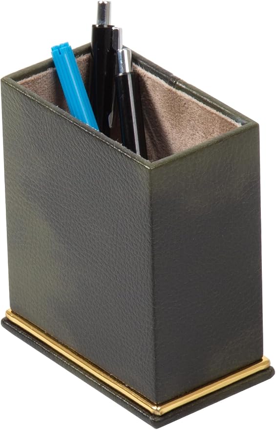 Cloud Luxury Leather Desk Set – 10 Piece Executive Desk Organizer with Desk Pad, Double Document Tray, Pen Holder, Memo Holder, Business Card Holder & Phone Stand – Gold Office Accessories (Green)