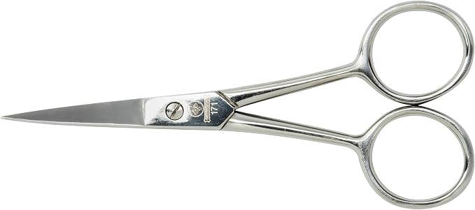 Mundial 171 Specialty Forged 4" Curved Embroidery & Scherenschnitte Scissors – Precision Fine Tip Craft Scissors for Thread Cutting, Paper Art & Detail Work